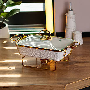 Марміт керамічний на 1 літр на металевій підставці