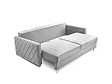 М'який розкладний прямий диван Lenola (сірий світлий), фото 4