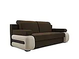 М'який розкладний прямий диван Gloria (коричневий/ капучино), фото 2
