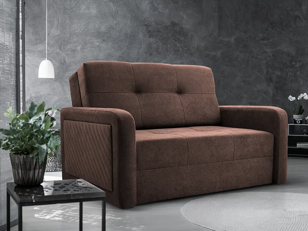 М'який розкладний прямий диван Flint (коричневий), фото 1