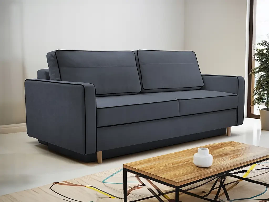 М'який розкладний прямий диван Fasta (сірий), фото 1