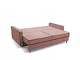 М'який розкладний прямий диван Fasta (рожевий), фото 5