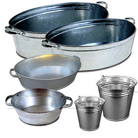 Відра та тази з оцинкованого металу