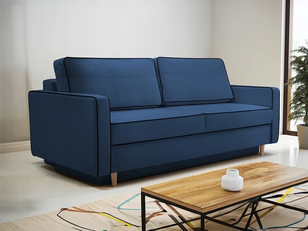 М'який розкладний прямий диван Fasta (синій), фото 1