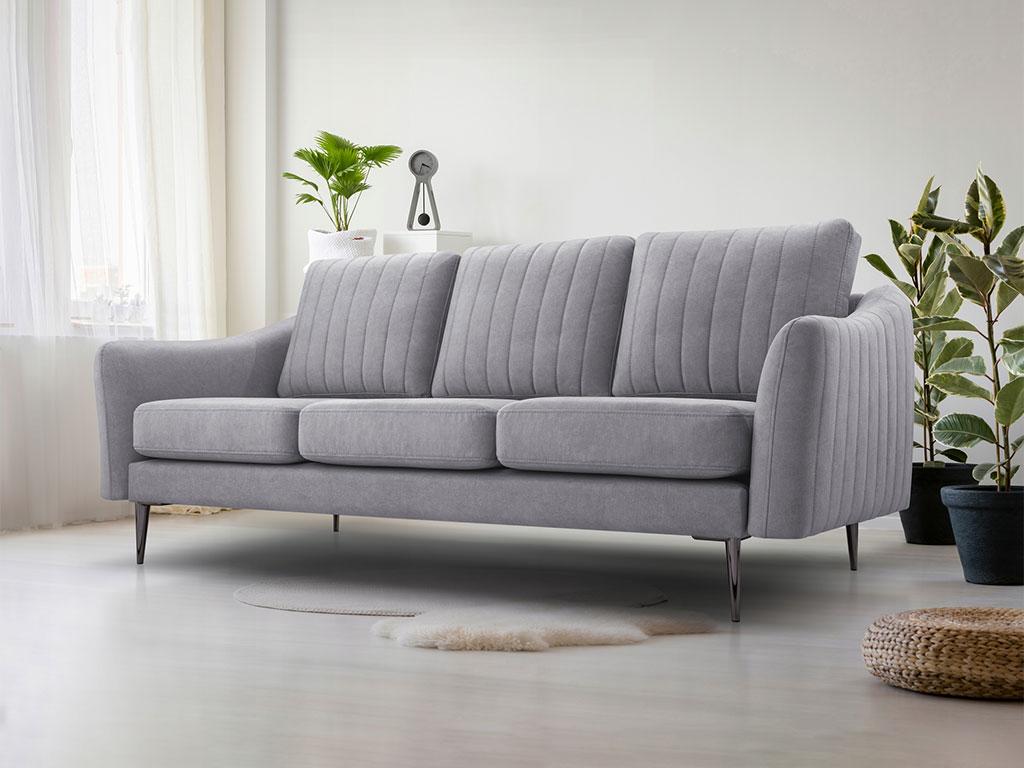 М'який прямий диван Cori 3 (сірий світлий), фото 1