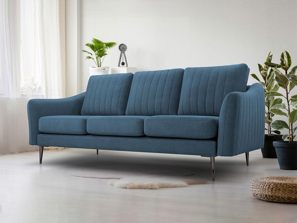 М'який прямий диван Cori 3 (синій), фото 1