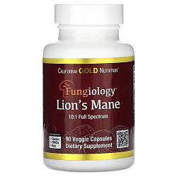 Їжовик гребінчастий California Gold Nutrition Fungiology Lion's Mane (90 капсул.)