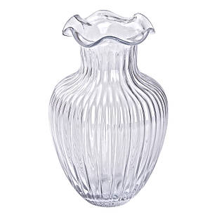 Скляна ваза, декоративна фігурка 24,5 см, прозора HP-1701