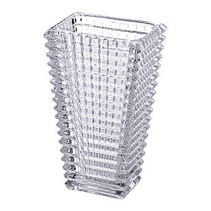 Прямокутна декоративна ваза для квітів із скла, 17 см HP-1721