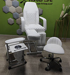 Меблі для педикюру набір (3 в 1): педикюрна кушетка, підставкою для педикюру з витяжкою та стільчик майстра