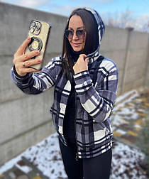 Жіноча тепла кофта на блискавці в спортивному стилі з капюшоном (р. 42-52) 52043421