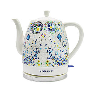 Електричний чайник Sokany SK-09008 1,5 літра безшумний Білий