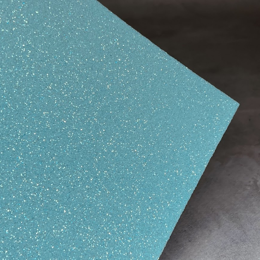 Фоаміран з глітером 2 мм, розмір 20*30 см, колір -світло-бірюзовий АВ, 1 шт, світло-бірюзовий, фото 1