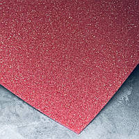Фоаміран з глітером 2 мм, розмір 20*30 см, колір -червоний АВ, 1 шт, Червоний