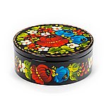 Скринька розписна ручної роботи в техніці Петриківський розпис Сапфір ШК-11 мал. 012