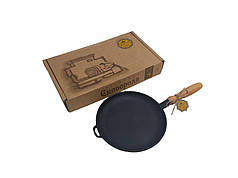 Чавунна сковорода для млинців Ø22х2.5 см з дерев'яною ручкою Maysternya