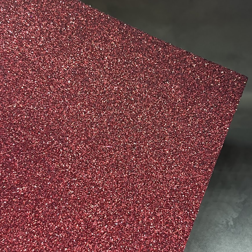 Фоаміран з глітером 2 мм, розмір 20*30 см, колір -темно-червоний, 1 шт, темно-червоний, фото 1