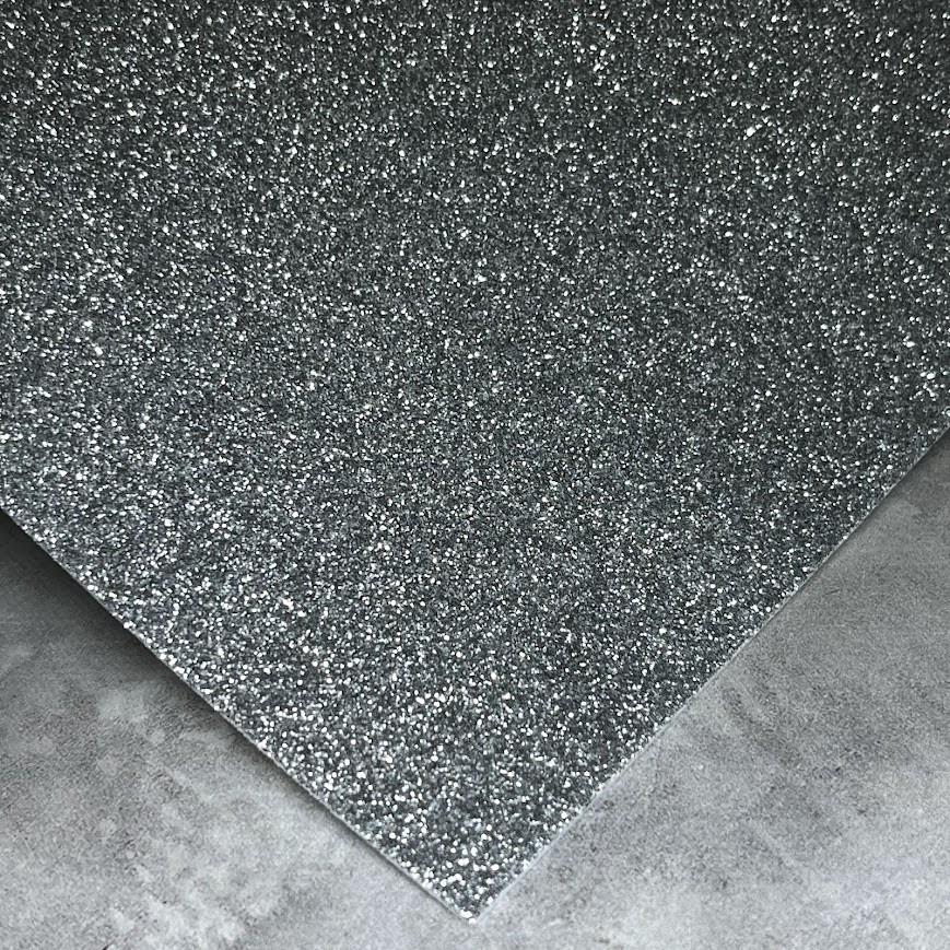 Фоаміран з глітером 2 мм, розмір 20*30 см, колір -срібло, 1 шт, Сріблястий, фото 1
