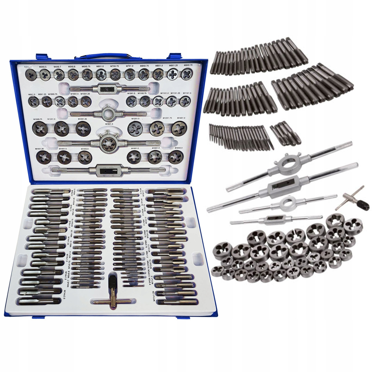 Набір плашок та мітчиків 110 штук у валізі Geko G38300, фото 1