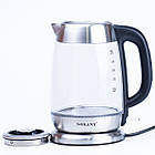 Електрочайник Sokany SK-SH-1069 Electric Kettle 2000W 2l прозорий чайник, фото 3