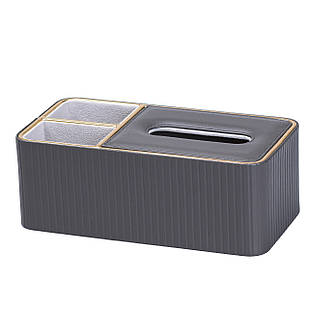 Серветниця на стіл з еко-шкіри з двома відділеннями 27 х 13.5 х 10 см Сірий HPDY9291G