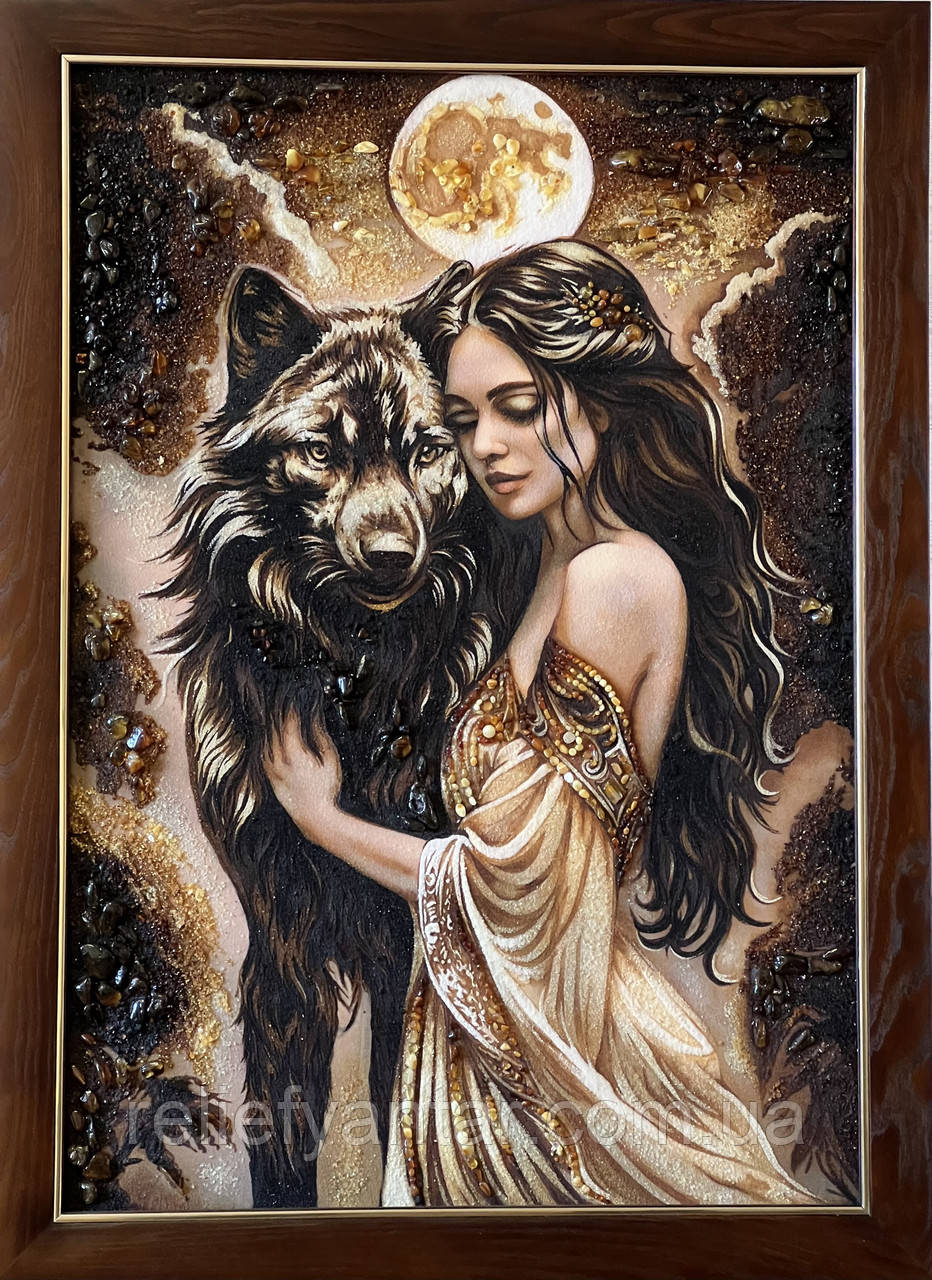 Картина з бурштину " Затемнення ", картина з янтаря, фото 1