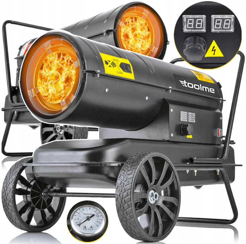 Теплова гармата на колесах з термостатом Toolme TM186 35кВт (Польща)