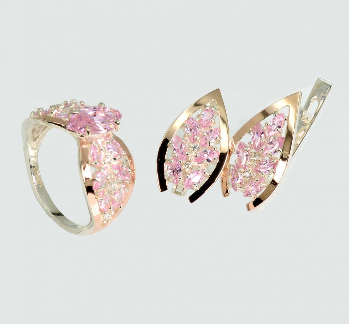 Срібний набір з золотими пластинами, фото 1