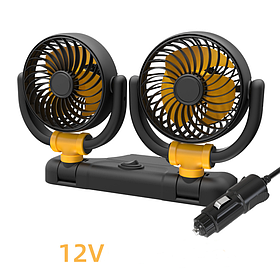Автомобільний вентилятор подвійний 12V з табличкою номера телефону