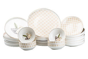 Столовий сервіз на 6 персон порцелянаовий рожевий HP23414