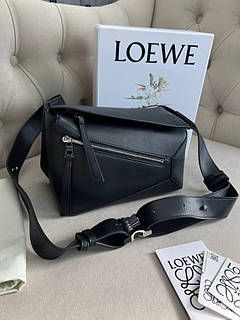 Сумка чоловіча месенджер Loewe Puzzle чорна якість преміум