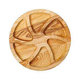 Менажниця дерев'яна 30 см кругла на 6 секцій, ясен T30W300