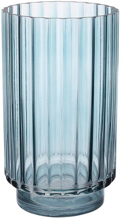 Ваза декоративна Ancient Glass "Манхеттен" Ø12х21см, сіро-синя