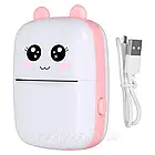 Міні принтер з Bluetooth та термодруком, Рожевий + Рулон термопаперу / Дитячий термопринтер для телефону, фото 7