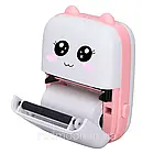 Міні принтер з Bluetooth та термодруком, Рожевий + Рулон термопаперу / Дитячий термопринтер для телефону, фото 2
