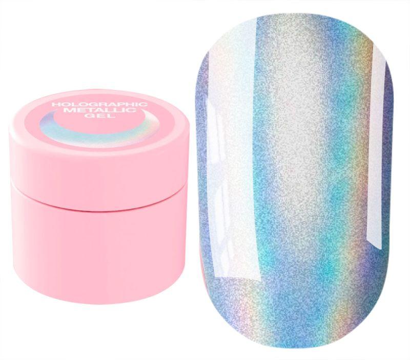 Гель-фарба LUNA для нігтів Holographic Metallic Gel, 5 мл, фото 1