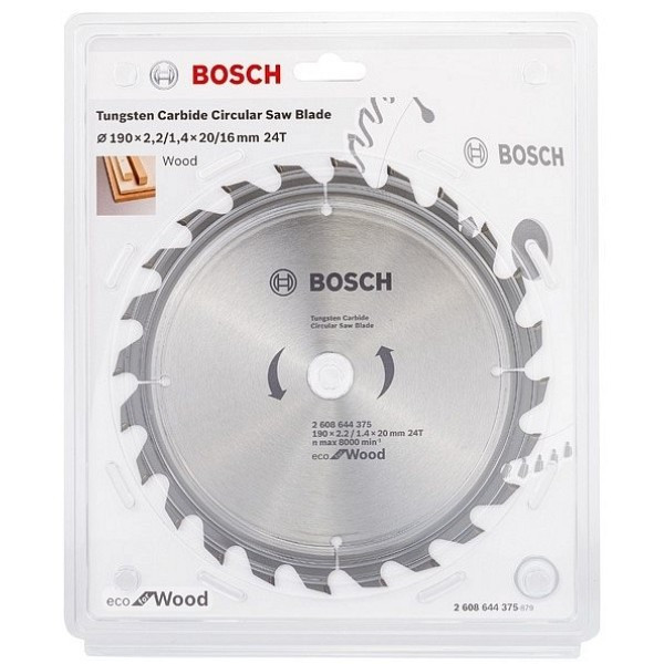 Пиляльний диск Bosch Eco for Wood (190х20х24Т) (2608644375), фото 1