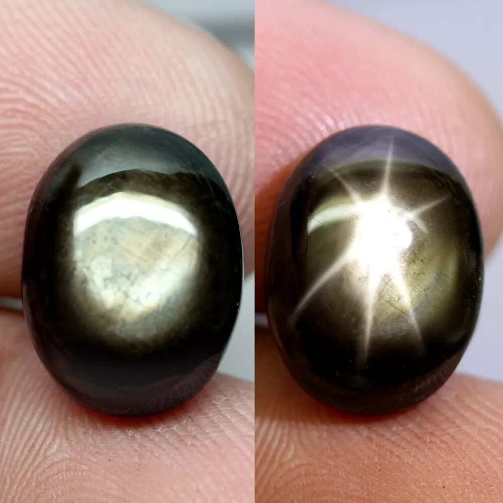 Зірчастий сапфір чорний 16.85 Ct 16.2 х 12.2 х 6.7 mm