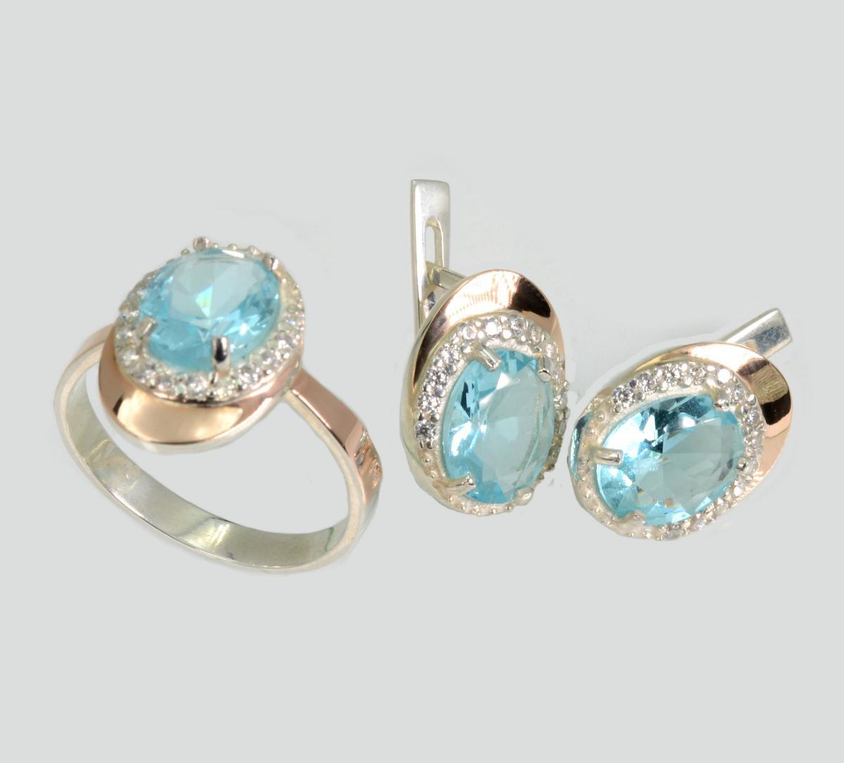 Срібний набір з золотими пластинами, фото 1