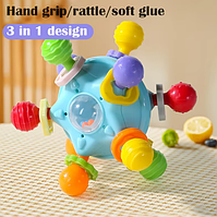 Іграшка-брязкальце монтесорі, прорізувач зубів куля Ball Blue