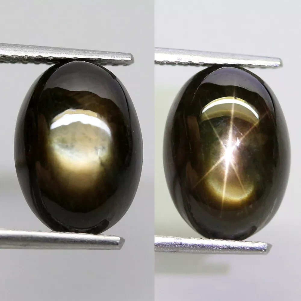 Зірчастий сапфір чорний 6.35 Ct 11.4 х 9 х 5.3 mm