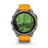 Garmin Fenix ​​8 смарт-годинник Amoled 47 мм Sapphire Titanium with Orange and Graphite Silicone Band 010-02904-11, фото 9