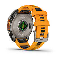 Garmin Fenix 8 смарт-годинник Amoled 51 мм Sapphire Titanium with Spark Orange Silicone Band 010-02905-11, фото 5