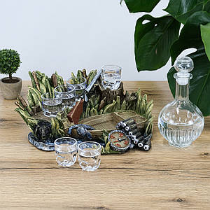 Штоф для мисливця Човен подарунковий набір 35 см Гранд Презент ШП406 цв