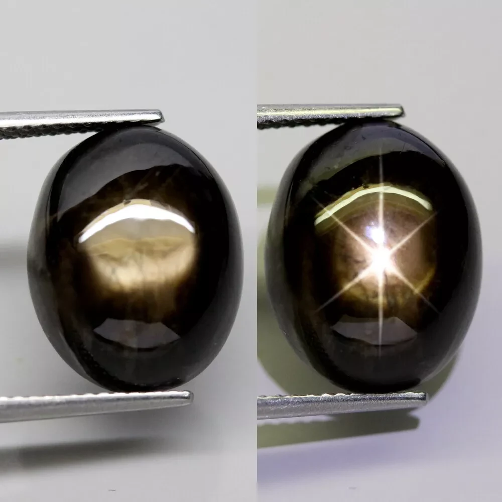 Зірчастий сапфір чорний 11.58 Ct 14 х 11 х 6.4 mm