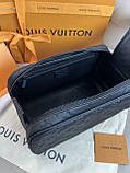 Несесер чорний шкіряний Louis Vuitton Dopp Kit Monogram Shadow якість преміум, фото 2
