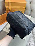 Несесер чорний шкіряний Louis Vuitton Dopp Kit Monogram Shadow якість преміум, фото 7