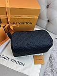 Несесер чорний шкіряний Louis Vuitton Dopp Kit Monogram Shadow якість преміум, фото 9