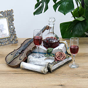 Штоф подарунковий винний набір Скрипка 34 см Гранд Презент ШП412цв