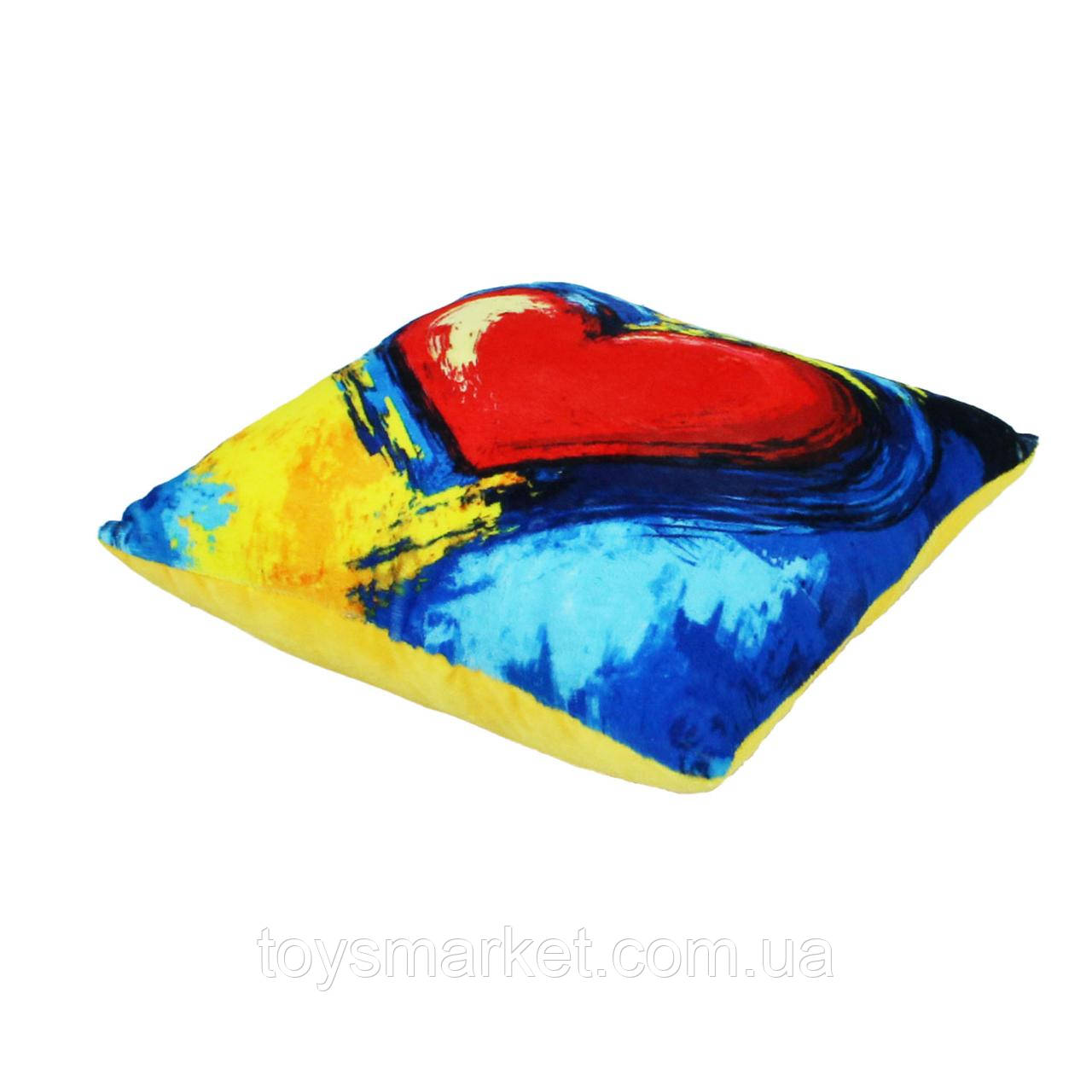 М’яка подушка з сердечком, валентинка, Love is, 28 см